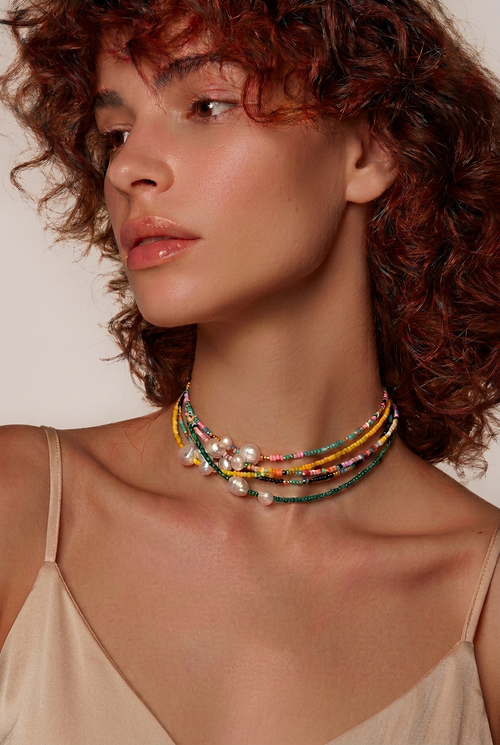 Sunlit Layers Baroque Pearl Choker